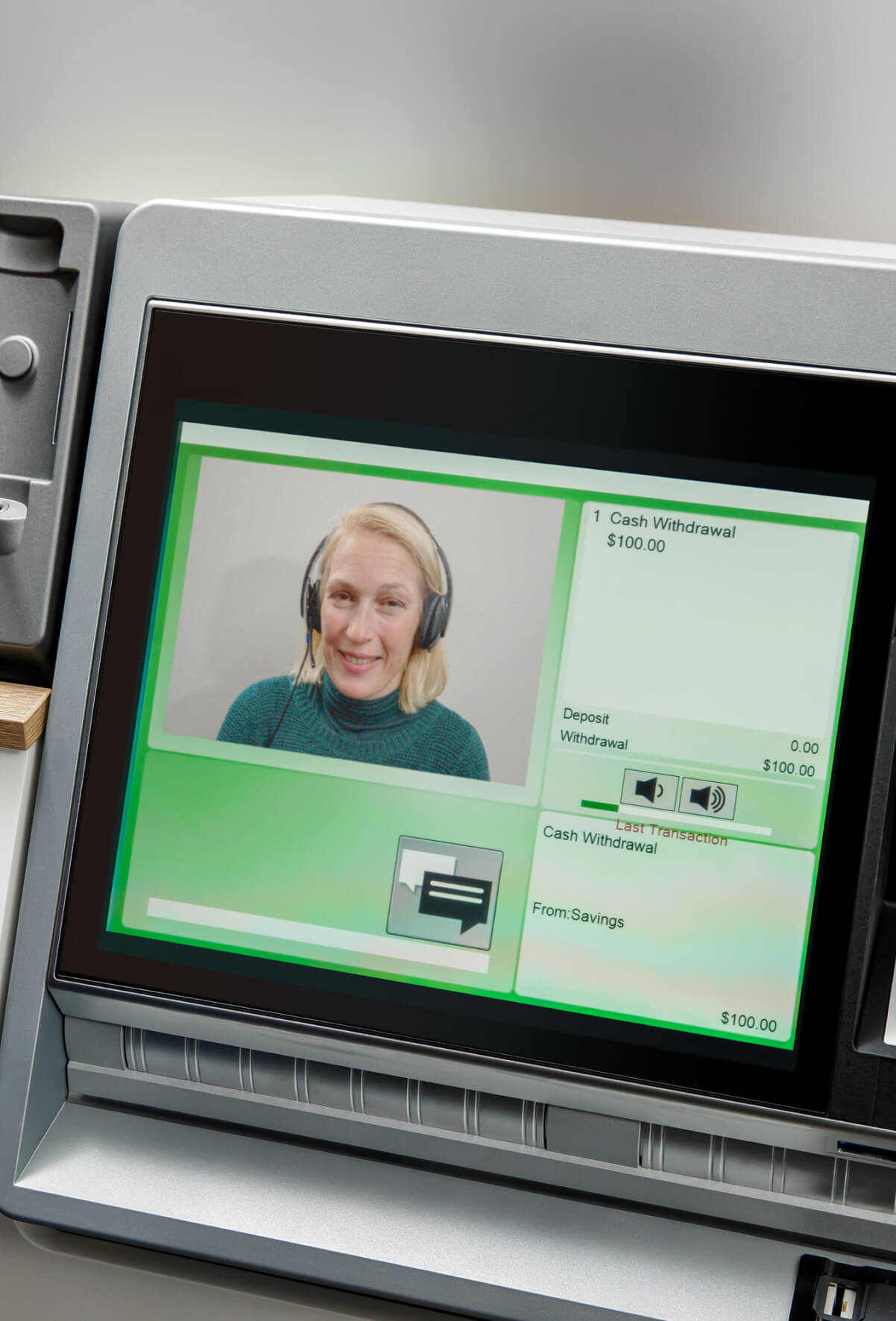 Business banking customer walking in branch